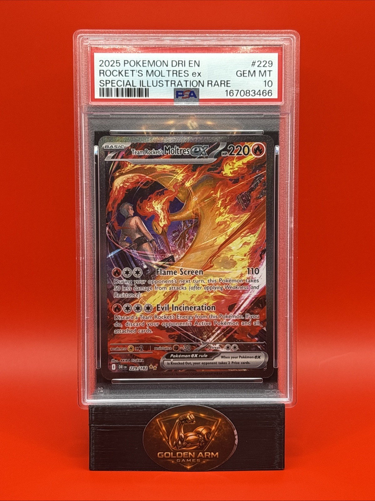 Pokemon TCG PSA Gem Mint 10 Team Rocket's Moltres ex 229/182 SIR Pokemon TCG PSA Gem Mint 10 Team Rocket's Moltres ex 229/182 SIR