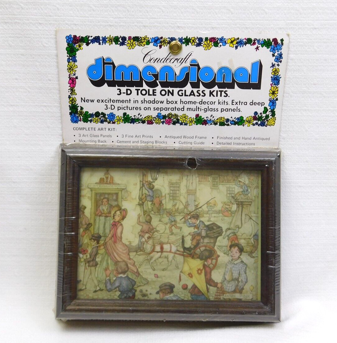 NIP Vintage Condecraft Dimensional 3D Tole On Glass Shadow Box Kit NIP Vintage Condecraft Dimensional 3D Tole On Glass Shadow Box Kit