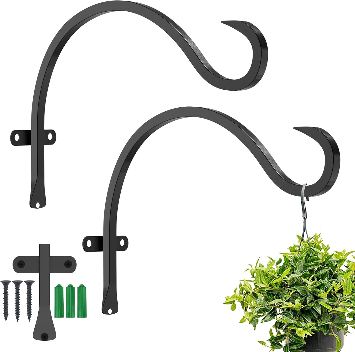 2/4/6 pack Iron Wall Hooks Metal Bracket Lantern Hook Plant Planter Hangers