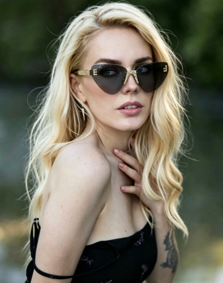 Fendi First Crystal FOL084V1 62‑14‑140 Gold Rimless Sunglasses Fendi First Crystal FOL084V1 62‑14‑140 Gold Rimless Sunglasses