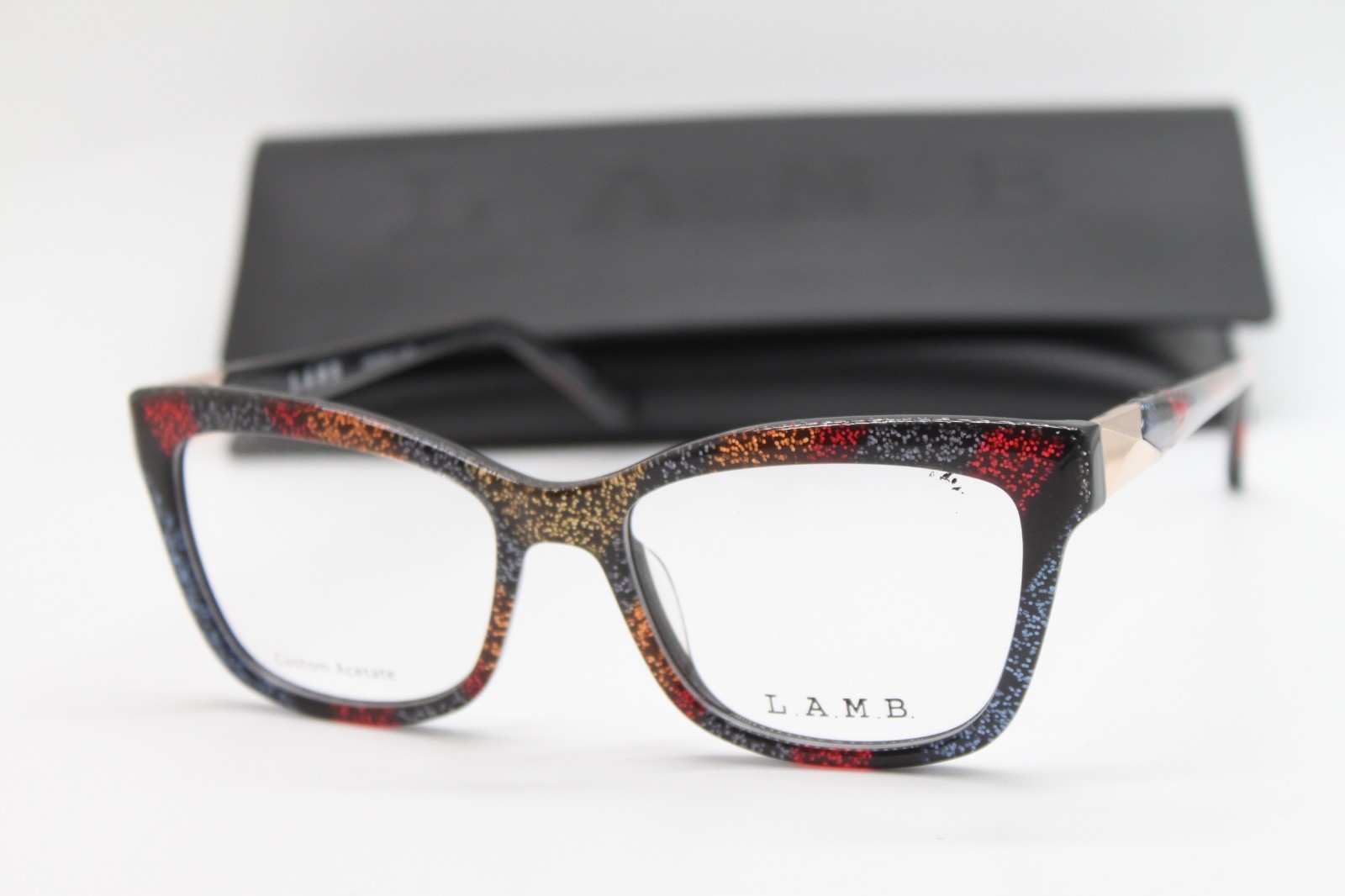 NEW L.A.M.B. LA083 MUL RAINBOW GLITTER AUTHENTIC EYEGLASSES W/CASE 52-17 NEW L.A.M.B. LA083 MUL RAINBOW GLITTER AUTHENTIC EYEGLASSES W/CASE 52-17