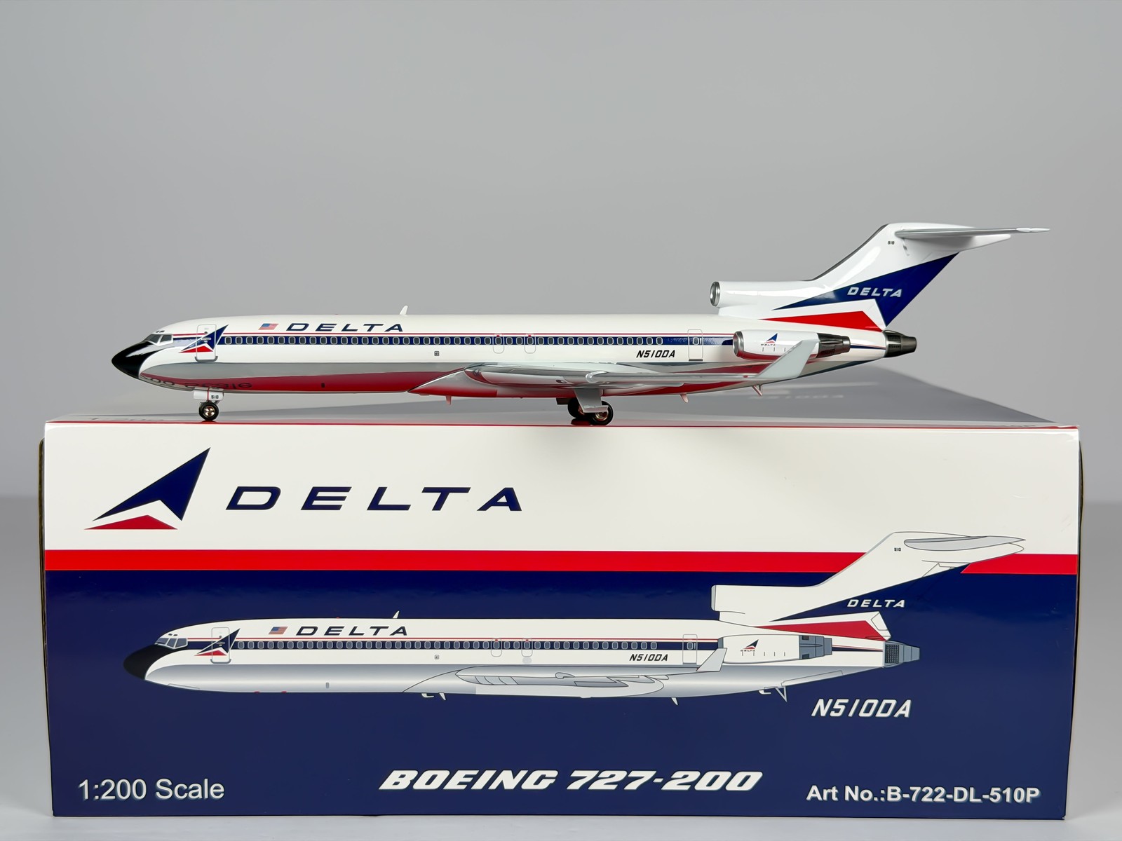 Delta Air Lines Boeing 727-200 1:200 InFlight200 N510DA (B-722-DL-510P) w/ Delta Air Lines Boeing 727-200 1:200 InFlight200 N510DA (B-722-DL-510P) w/