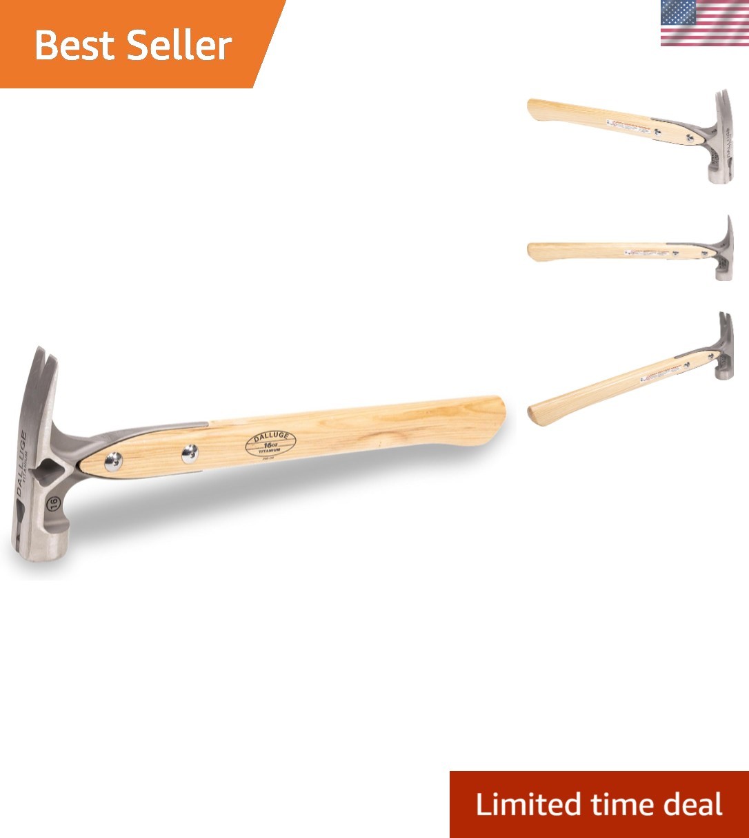 16oz Titanium Hammer, Magnetic Nail Holder, Smooth Face, VN07182