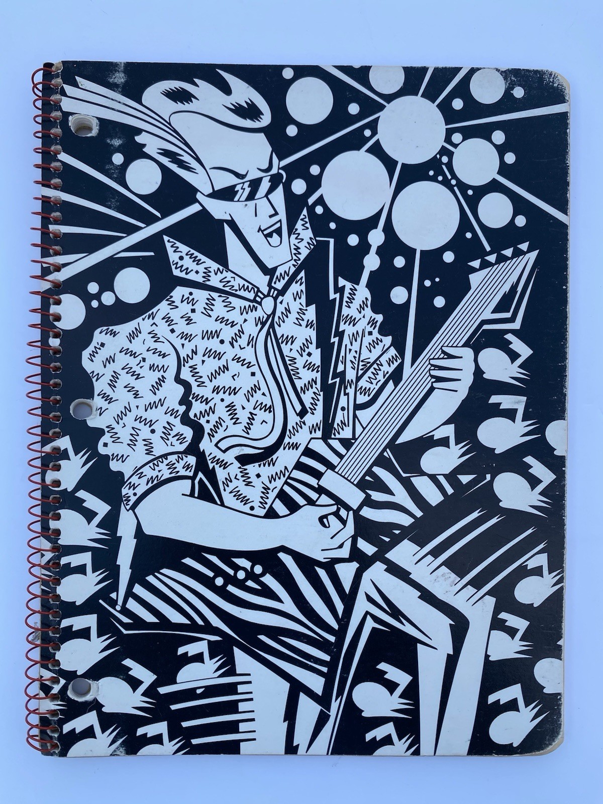 Rare Vintage 1988 Lisa Frank Salt & Pepper Rock Star Spiral Notebook 60 Sheet