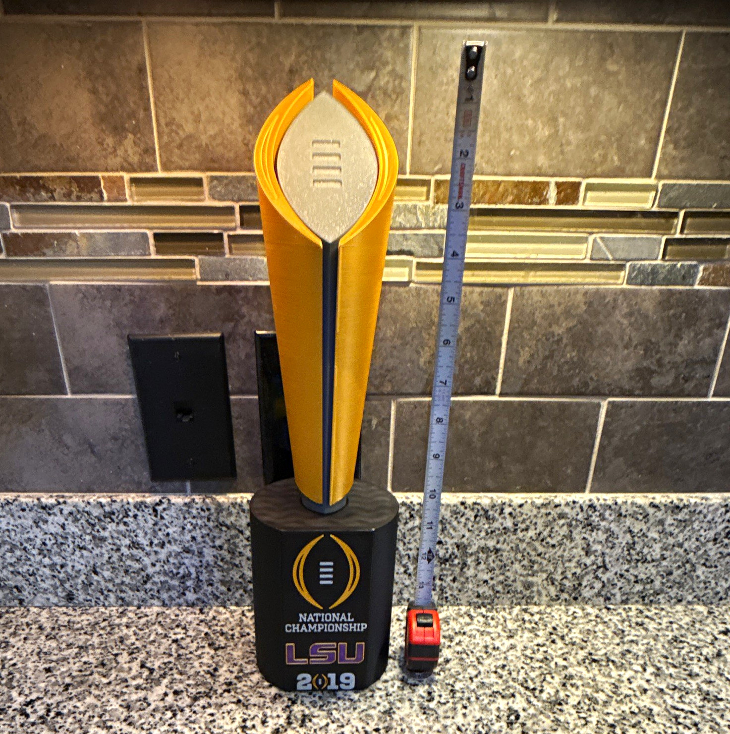 LSU Tigers 2019 National Championship Football Replica Trophy -Gold/Black LSU Tigers 2019 National Championship Football Replica Trophy -Gold/Black