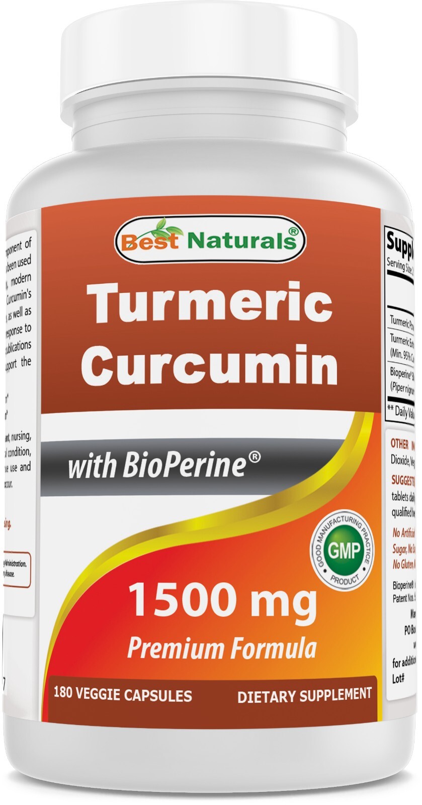 Best Naturals Turmeric Curcumin 1500mg 180 Vegetarian Capsules Best Naturals Turmeric Curcumin 1500mg 180 Vegetarian Capsules