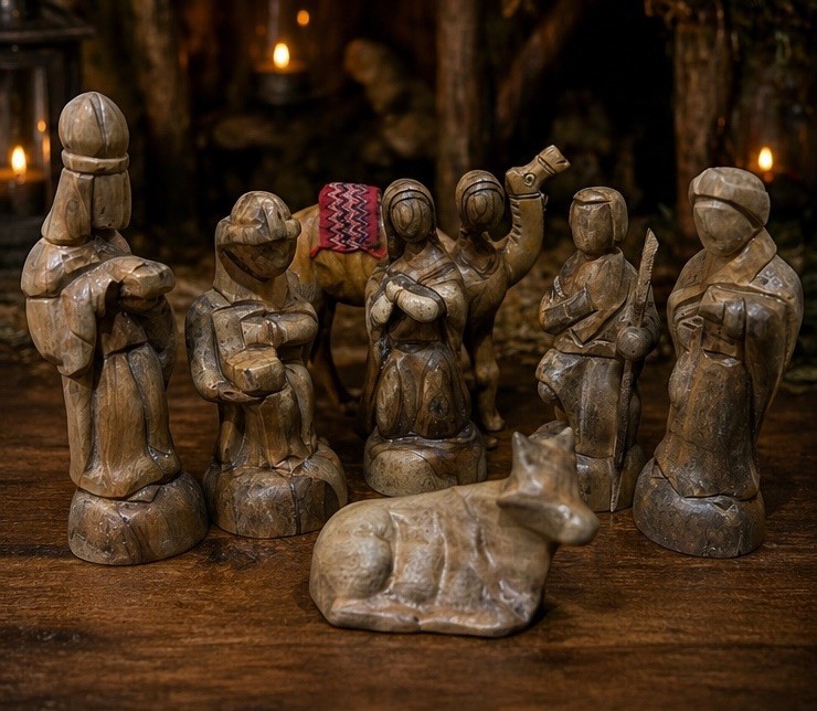 Nativity Olive Wood 6” Carved Figures Bethlehem Jerusalem Jesus Mary Christian Nativity Olive Wood 6” Carved Figures Bethlehem Jerusalem Jesus Mary Christian