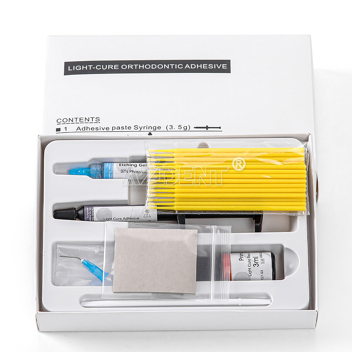 Sistema de unión adhesiva de resina de ortodoncia dental para brackets brace