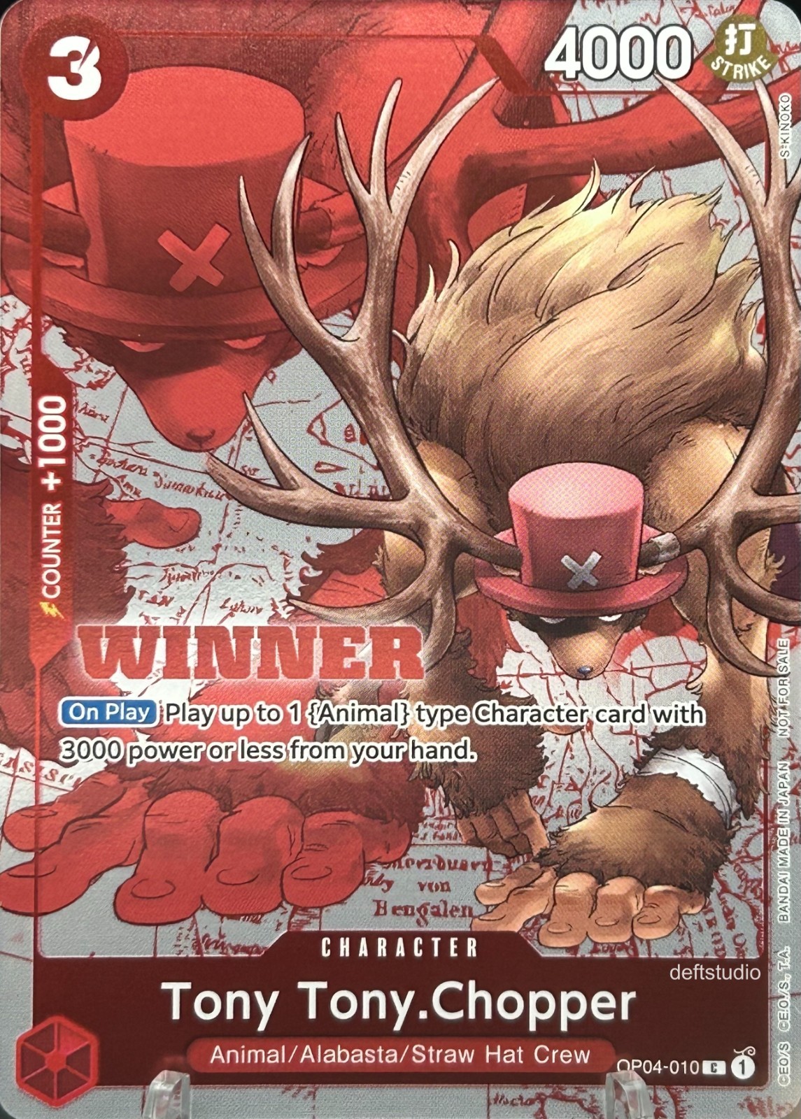 • Tony Tony.Chopper • OP04-010 Winner Stamp Promo Foil One Piece TCG NM