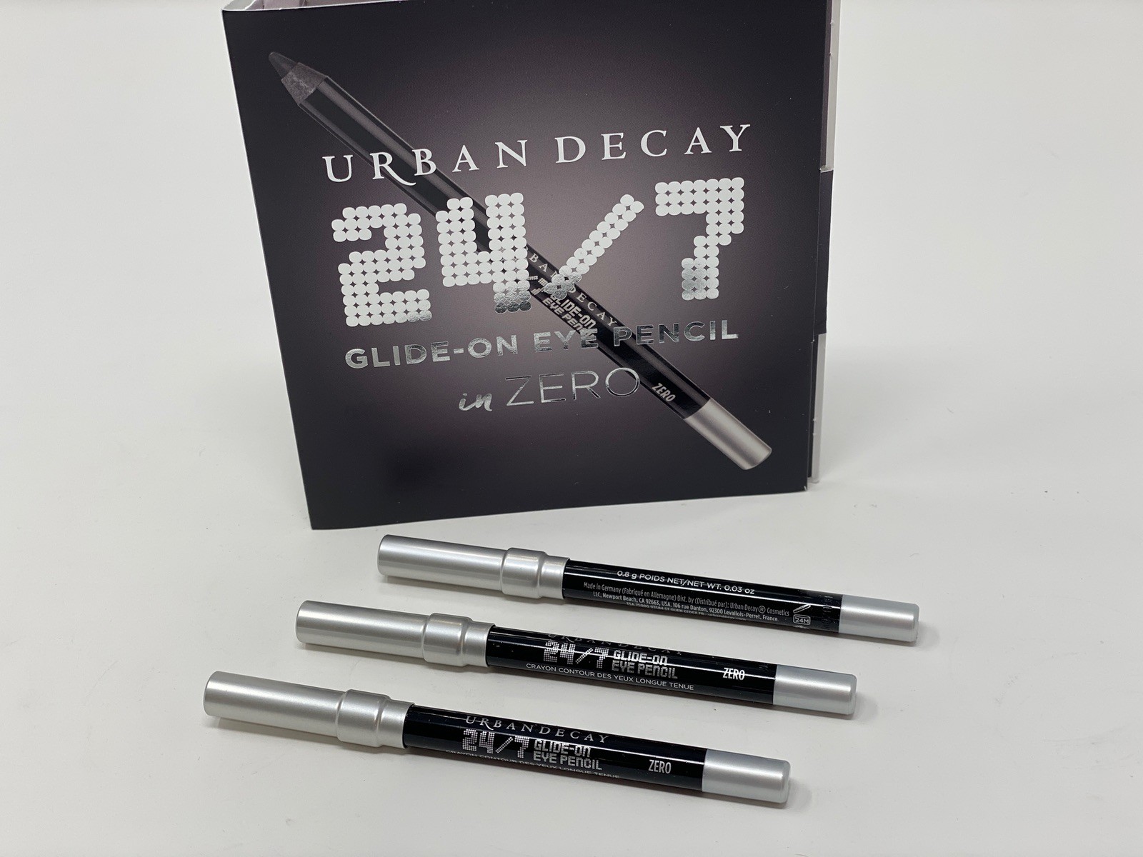 4X Urban Decay Eyeliner  24/7 Glide On Eye Pencil ZERO Travel .03 oz  NEW Bulk