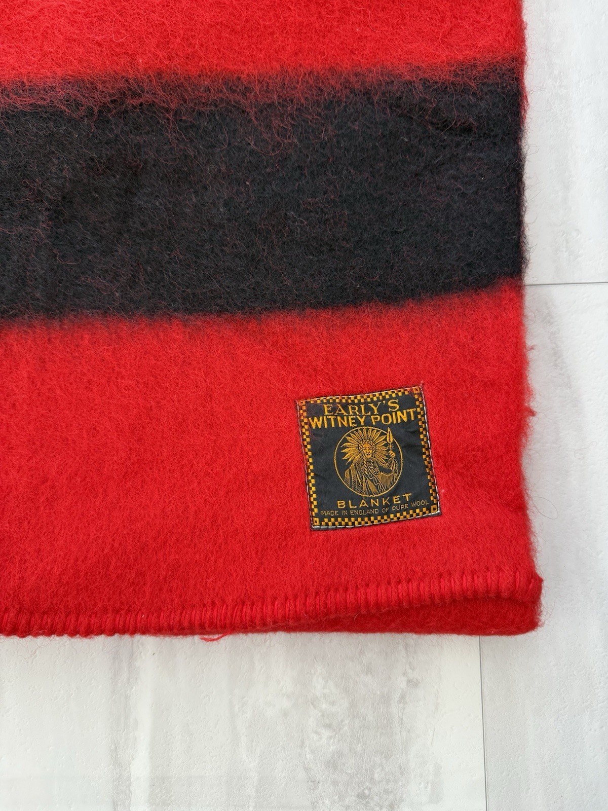 Vintage Early's Witney Point 5 Point Pure New Wool Blanket About 94”/78” Queen Vintage Early's Witney Point 5 Point Pure New Wool Blanket About 94”/78” Queen