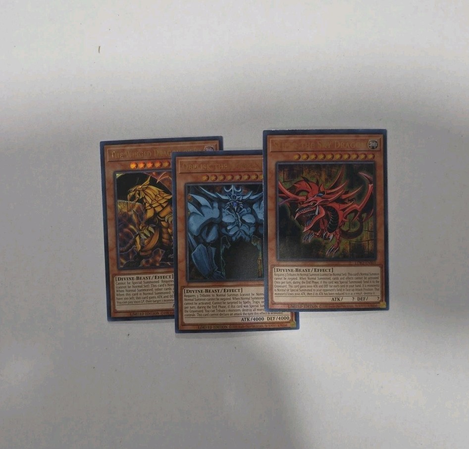 YUGIOH: Egyptian God Cards Set Obelisk, Slifer, & Ra LDK2 Ultra Rare NM YUGIOH: Egyptian God Cards Set Obelisk, Slifer, & Ra LDK2 Ultra Rare NM
