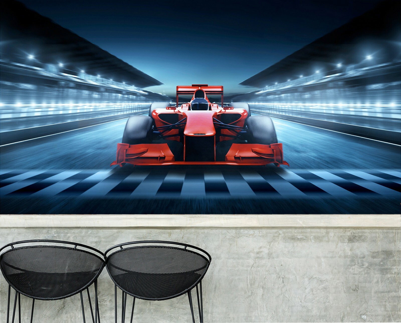 3D F1 Racing Car S3894 Transport Wallpaper Mural Self-adhesive Removable Sunday