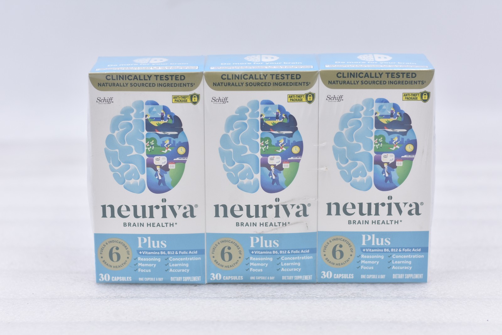 Lot of 3 Neuriva Brain Health Plus Dietary Supplement 30 Capsules Exp: 02/28 Lot of 3 Neuriva Brain Health Plus Dietary Supplement 30 Capsules Exp: 02/28