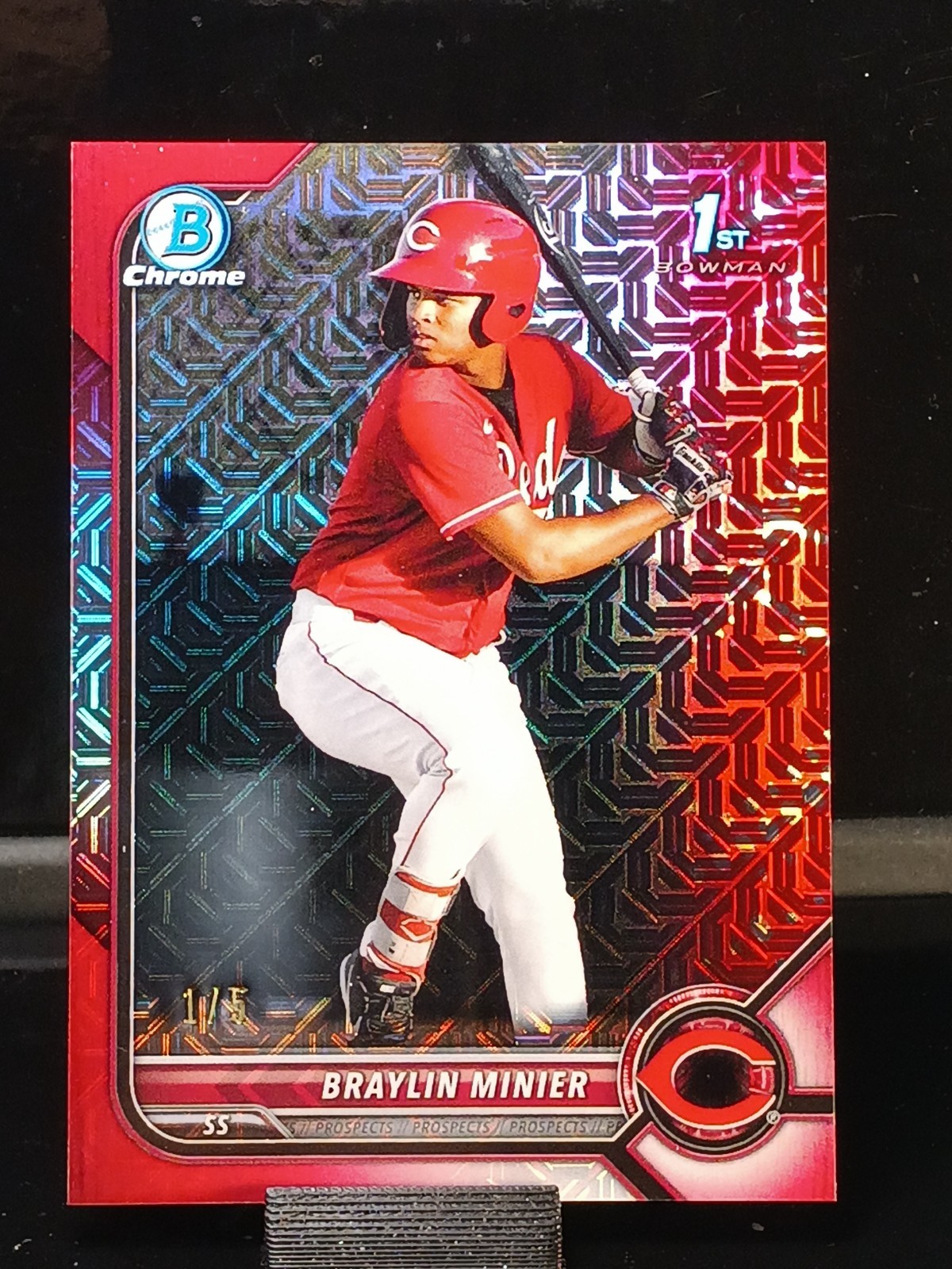 2022 Bowman Chrome 1st Red Mojo Refractor /5 #BCP93 Braylin Minier Cincinnati 2022 Bowman Chrome 1st Red Mojo Refractor /5 #BCP93 Braylin Minier Cincinnati