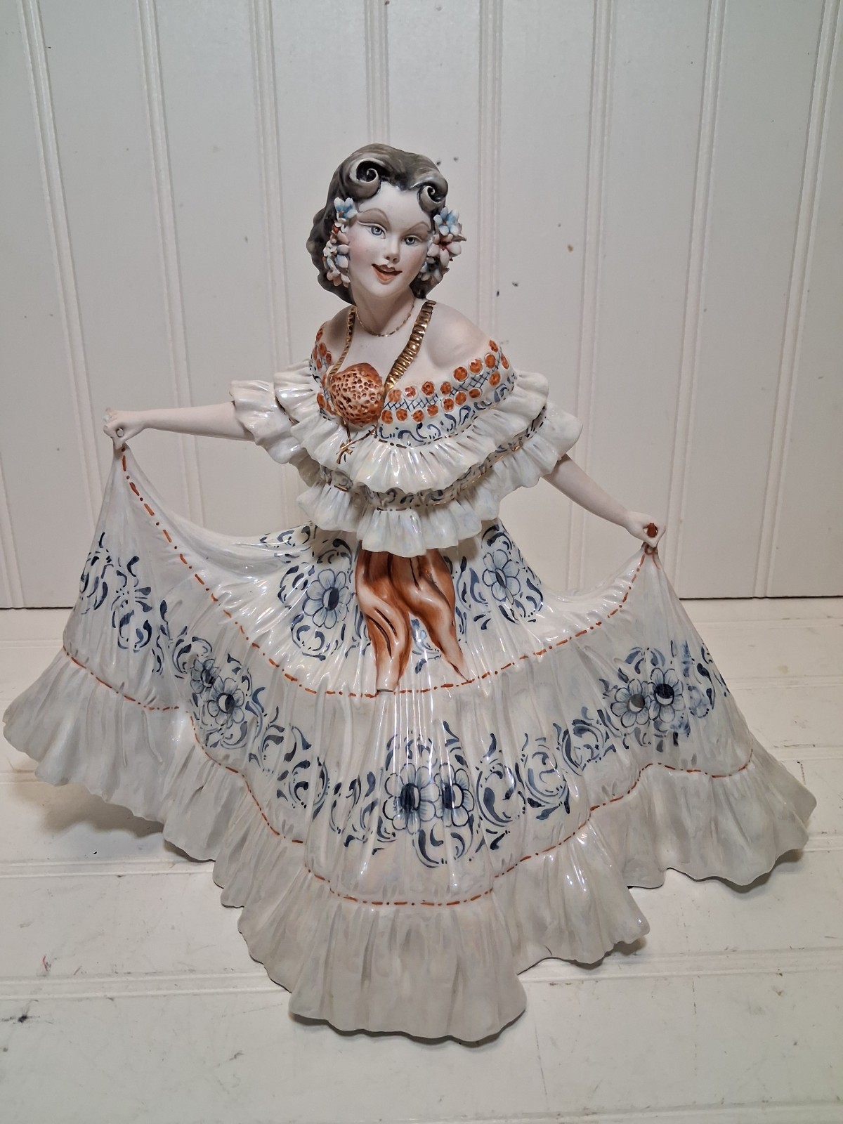 Vintage Tiziano Galli Italy Ceramic Flamenco Dancer Figurine Castigliana Deposee Vintage Tiziano Galli Italy Ceramic Flamenco Dancer Figurine Castigliana Deposee