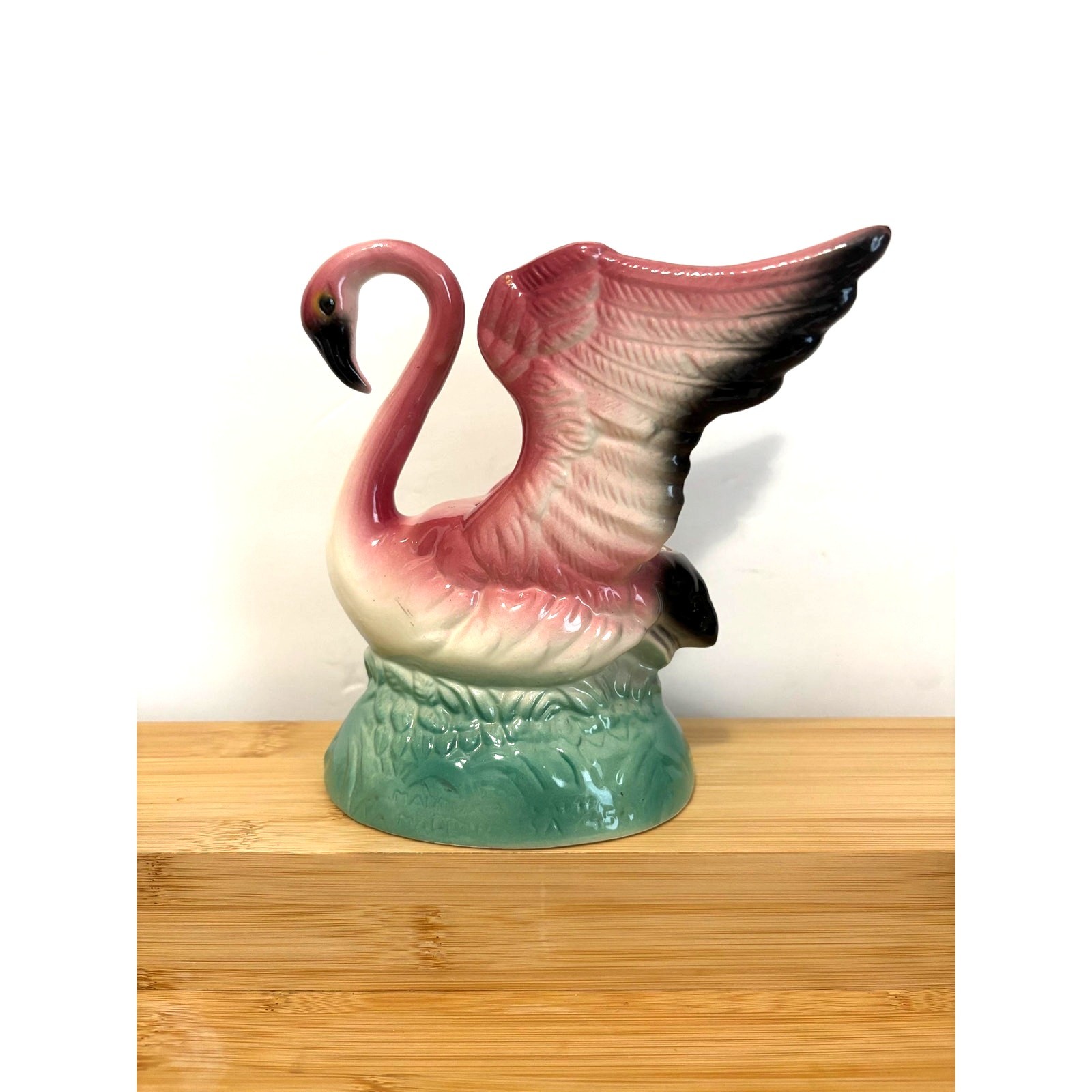Vintage Mid Century Flamingo Planter, California Pottery Art Deco Vase