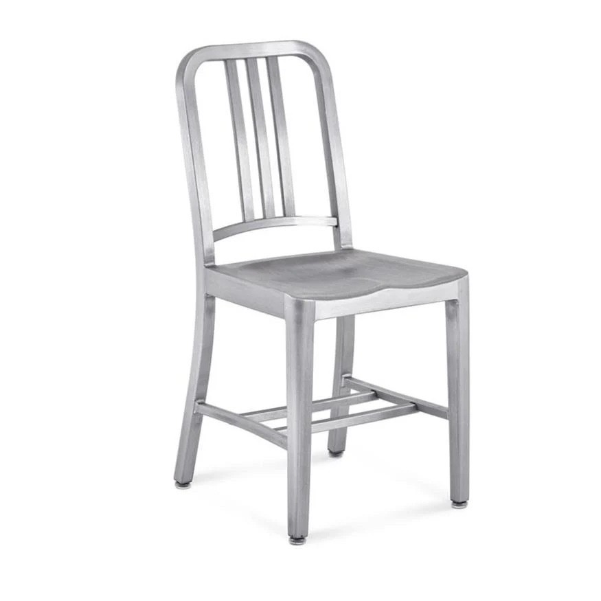 Emeco 1006 Navy anodized aluminum side chair. 8 chairs available