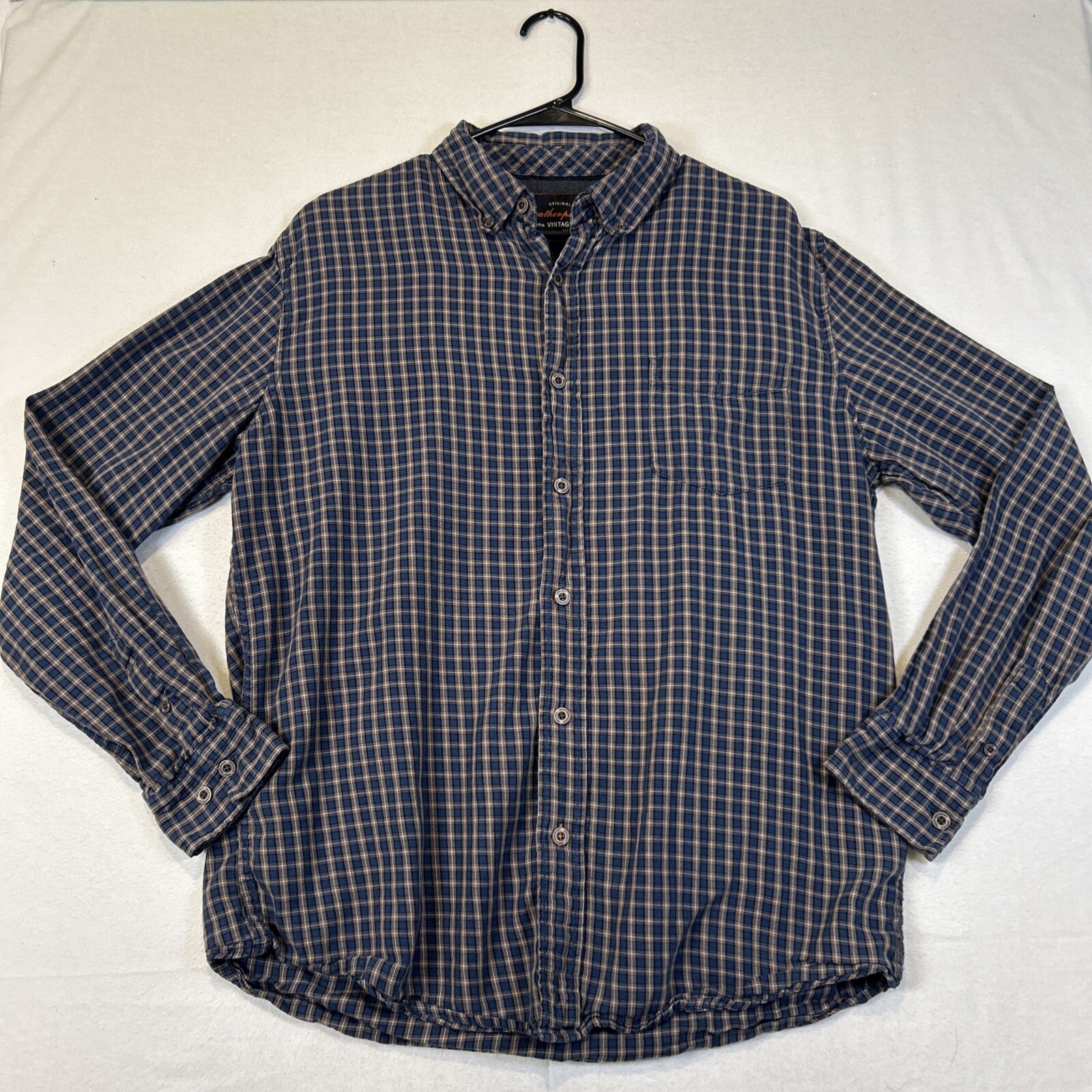 Weatherproof Vintage Long Sleeve Button Down Mens Shirt Size Large Teal Check Weatherproof Vintage Long Sleeve Button Down Mens Shirt Size Large Teal Check