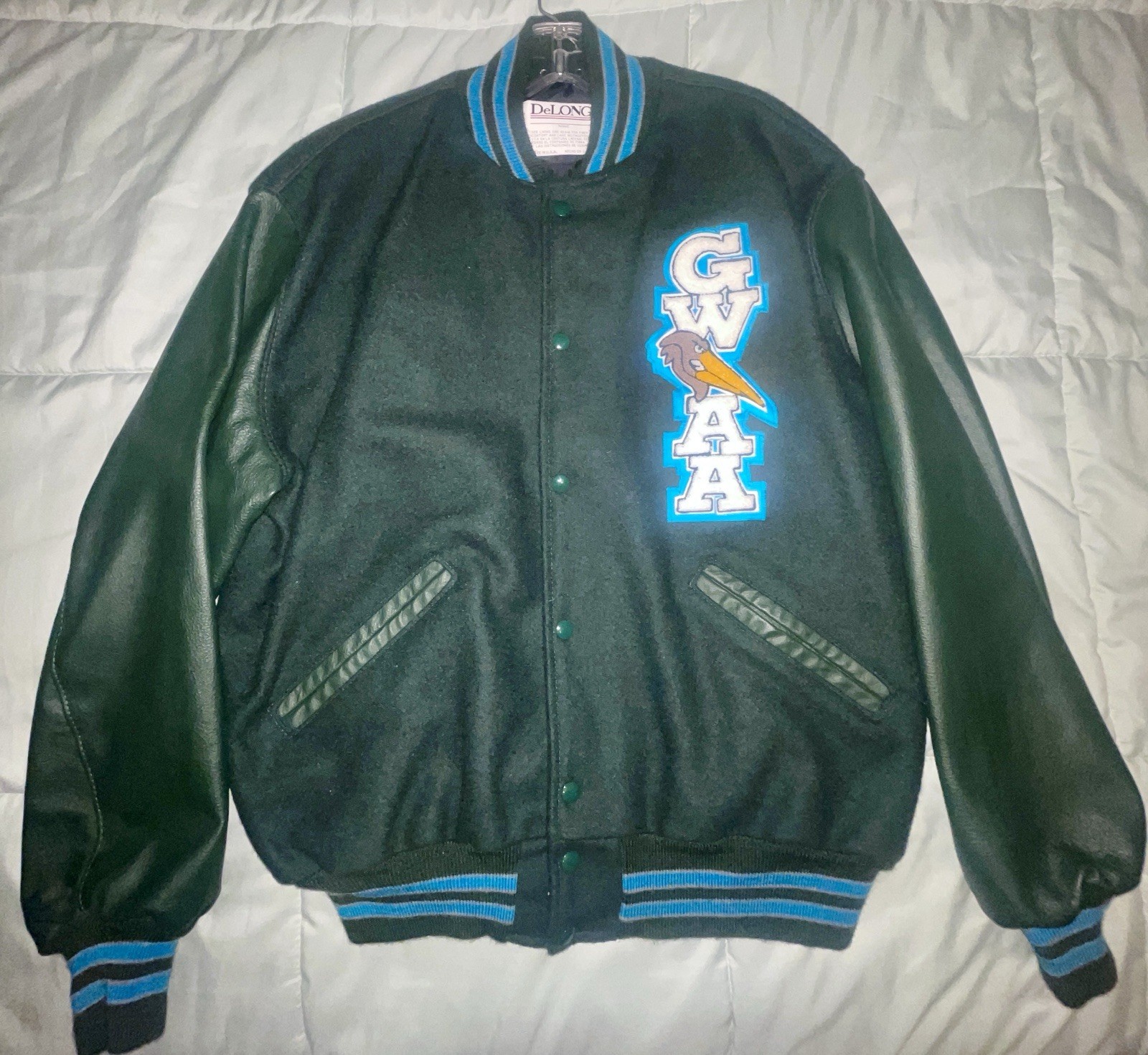 Vintage Tulane Green Wave Varsity Jacket Delong Size XL Mint Condition Look Vintage Tulane Green Wave Varsity Jacket Delong Size XL Mint Condition Look