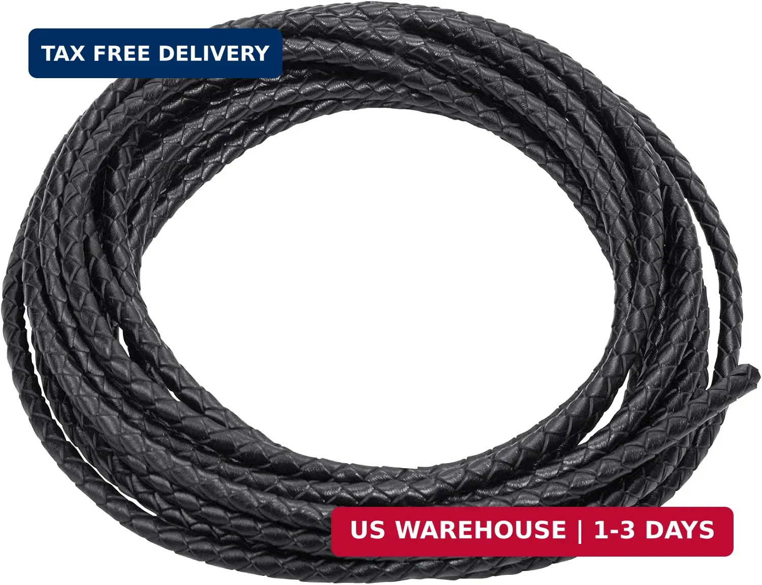 Lystaii 5.5 Yards Genuine Bolo Leather Cord 4mm Round Braided for DIY