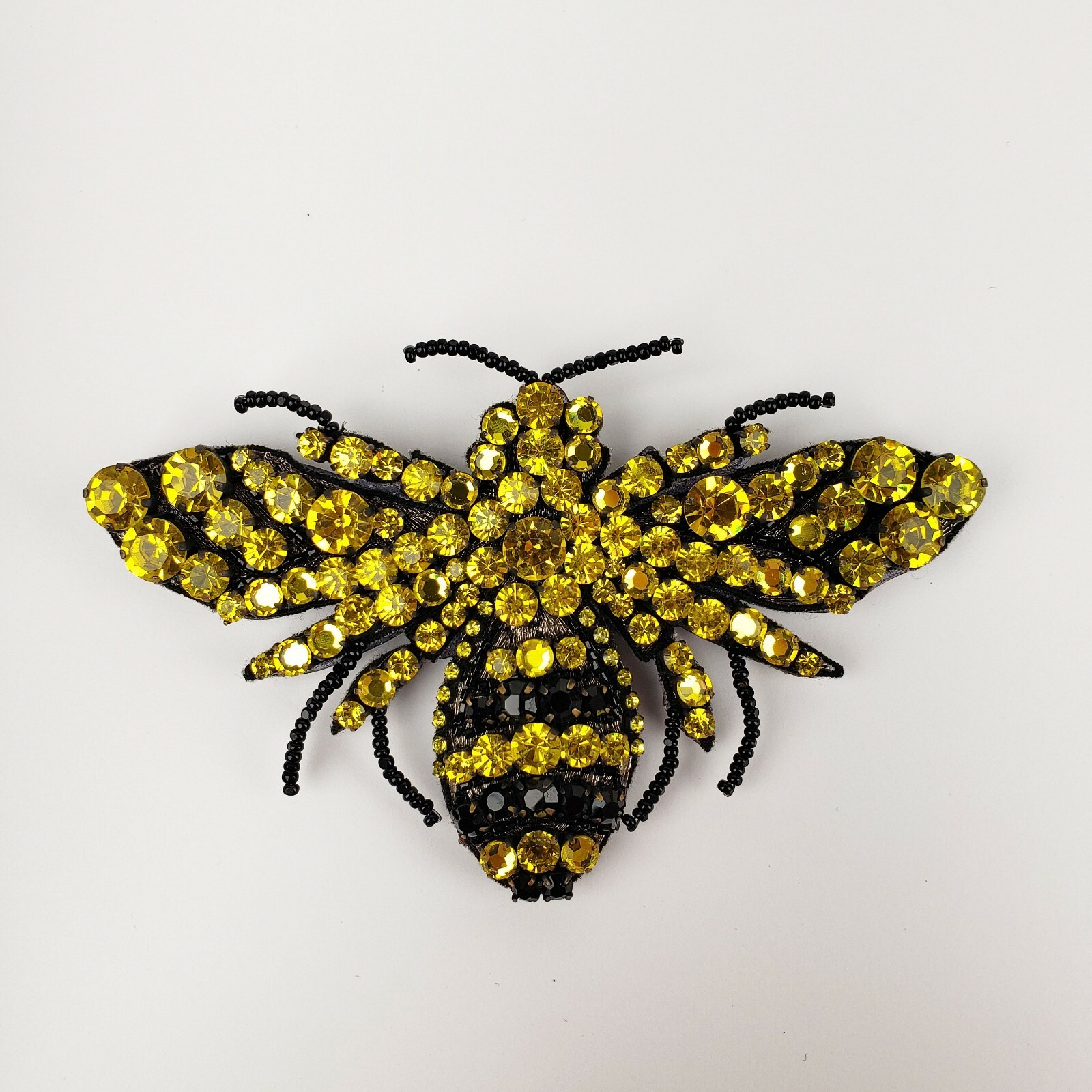 Gucci Yellow/Black Crystal Bee Large Brooch 470639 8272 N