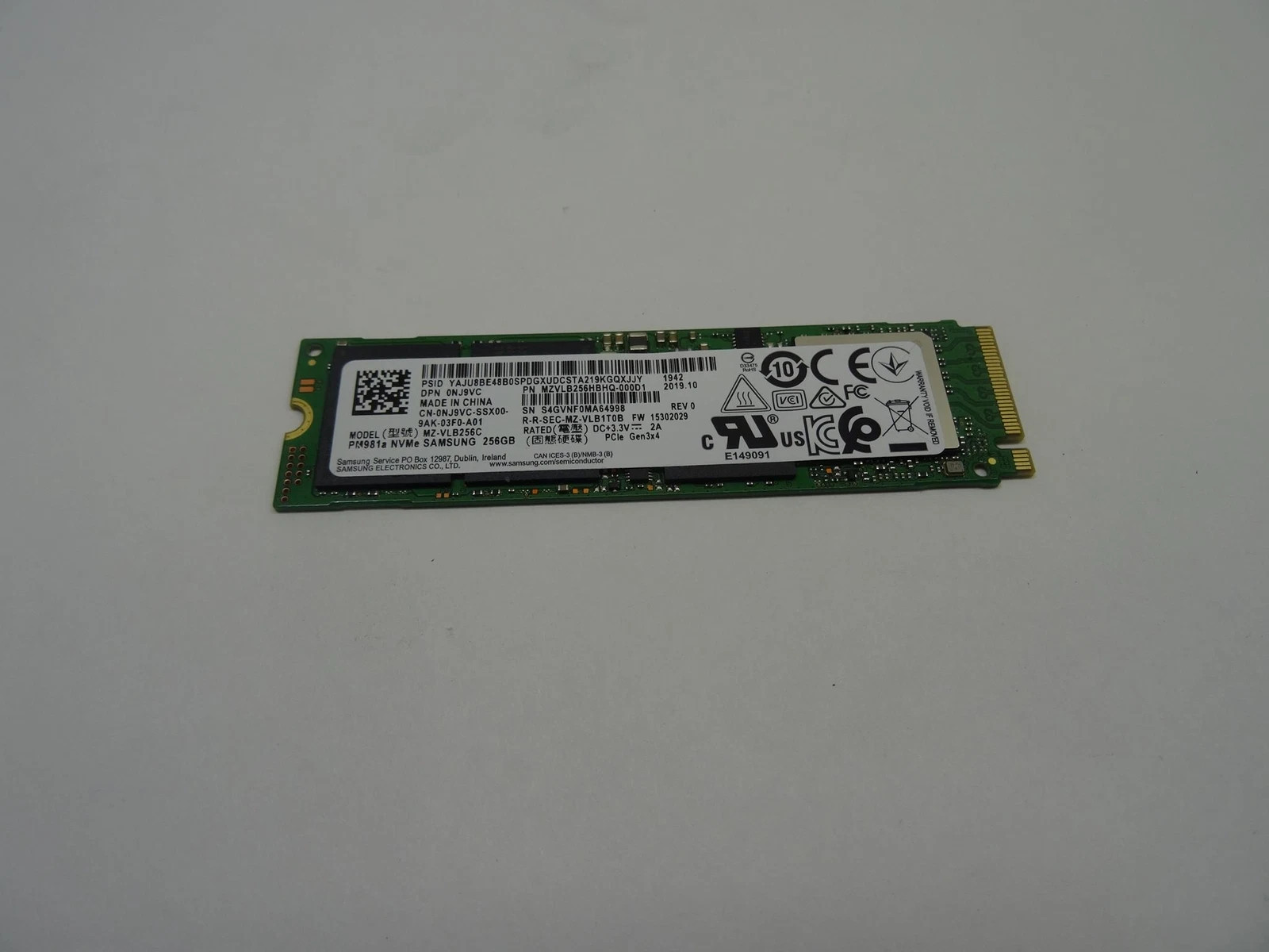 GREEN - SAMSUNG PM981A 256GB PCIE NVME SSD SOLID STATE GREEN - SAMSUNG PM981A 256GB PCIE NVME SSD SOLID STATE