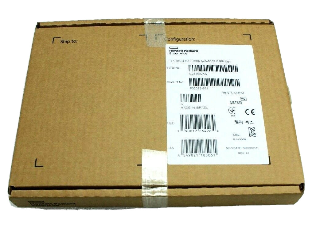 P02012-B21 HPE Ib EDR/EN 100GB 1P 841OCP QSFP Adapter P02069-001 P02135-001 NEW P02012-B21 HPE Ib EDR/EN 100GB 1P 841OCP QSFP Adapter P02069-001 P02135-001 NEW