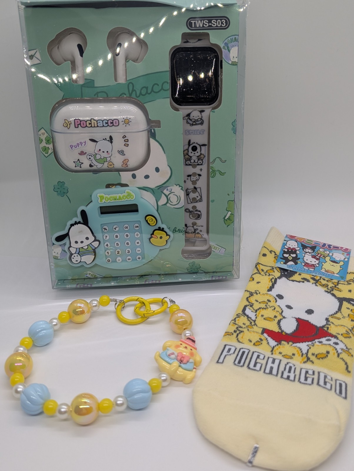 Pochacco Bluetooth Earphones Headphones, Watch, Socks, Birthday Gift Pochacco Bluetooth Earphones Headphones, Watch, Socks, Birthday Gift