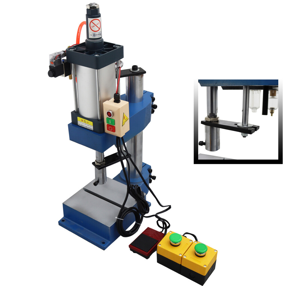 1100lbs/500kg Desktop Pneumatic Punch Press Machine with 2 Buttons & Foot Switch