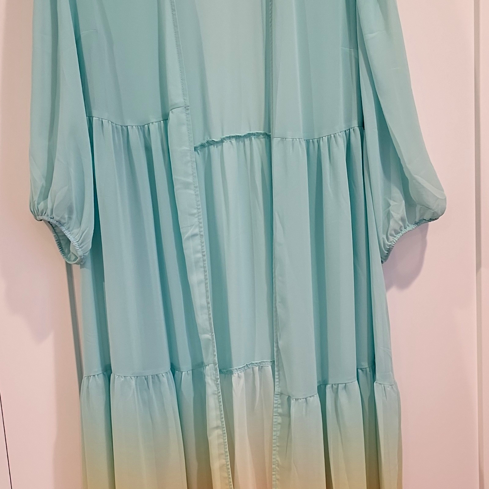 Torrid Women’s Plus 2XL Blue Orange Ombre Long Dress Shawl Style Torrid Women’s Plus 2XL Blue Orange Ombre Long Dress Shawl Style