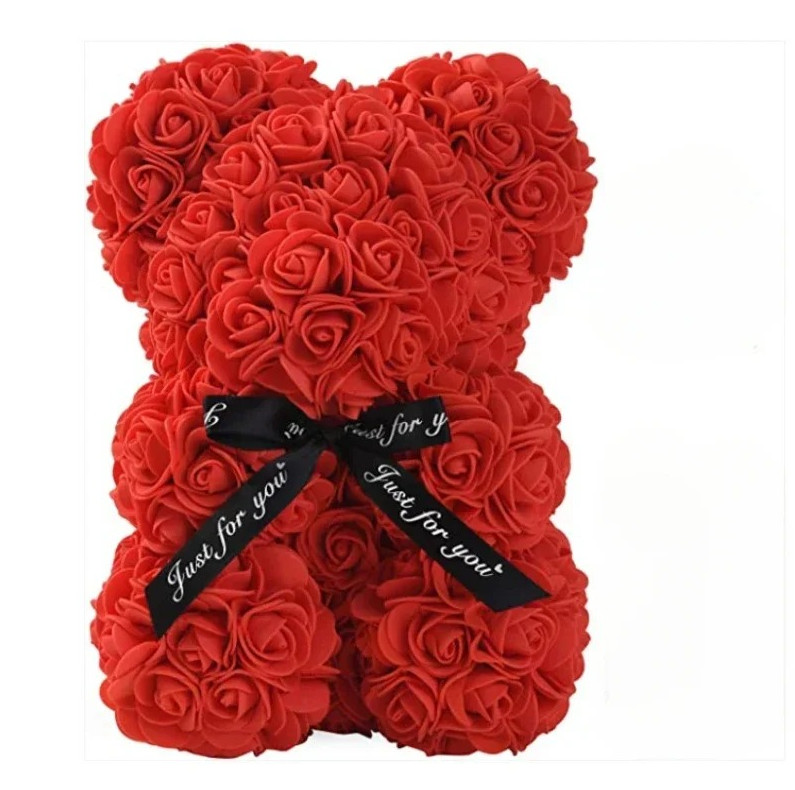 1pcs 25cm Eternal Rose Teddy Bear Artificial Flower Romantic Gift Decor - NEW