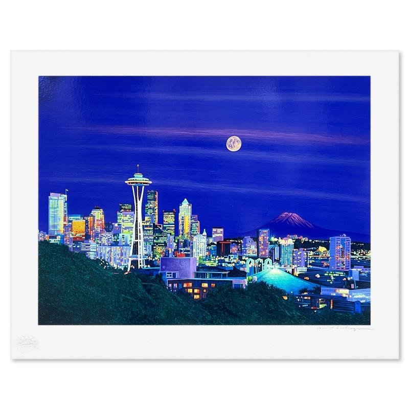 David Gallegos Seattle Moon Ltd. Ed. Serigraph PP Ed. Hand Signed, LOA
