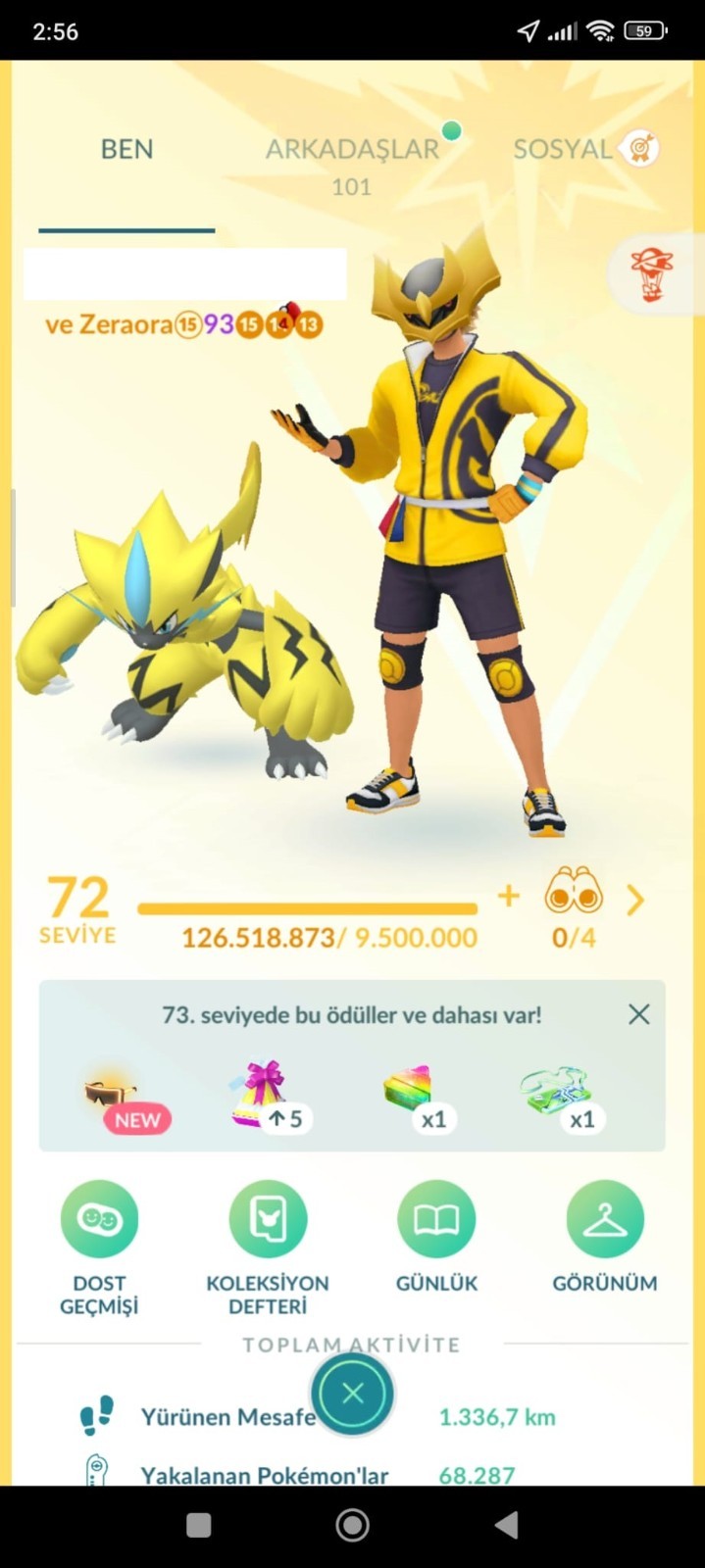 Pokémon Go Acc level 72 lvl