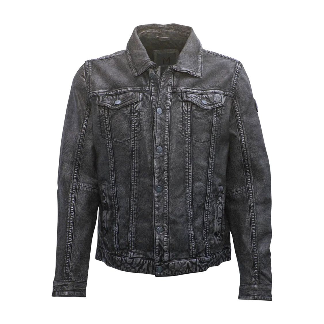 Mauritius Men\'s Genuine Leather Jacket- Jean Denim Inspired Mauritius Men\'s Genuine Leather Jacket- Jean Denim Inspired