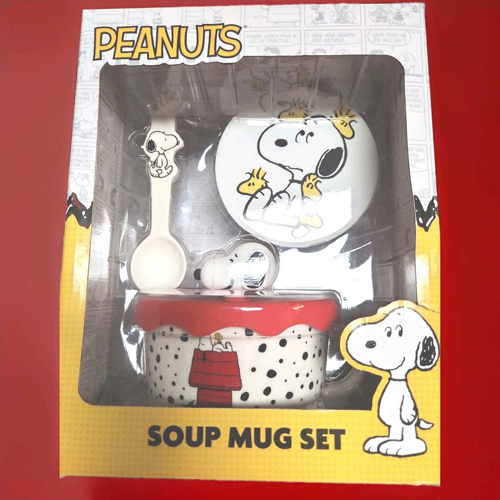 Peanuts Snoopy & Woodstock Soup Mug Set With Lid 32 Oz Large Peanuts Snoopy & Woodstock Soup Mug Set With Lid 32 Oz Large