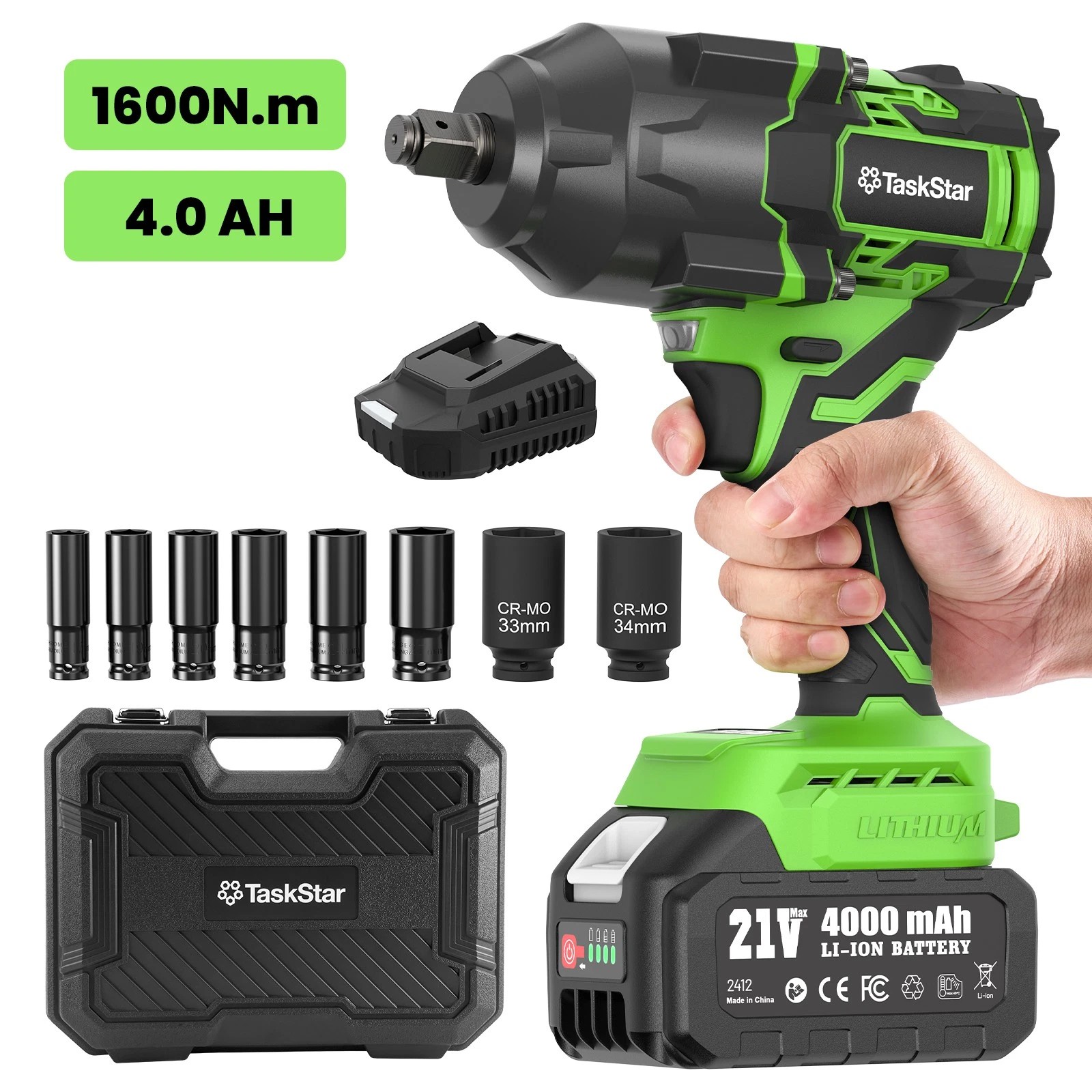 TaskStar Cordless Impact Wrench 1/2