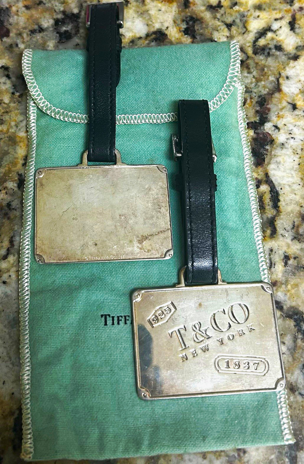 Vintage Tiffany & Co. 1837 Sterling Silver Luggage Tags – Pair