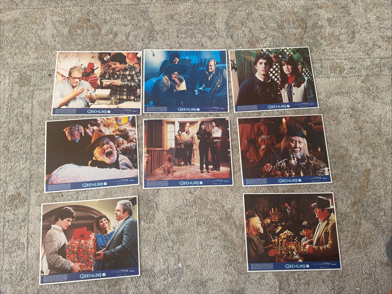 1984 GREMLINS 8 Lobby Card Set ZACH GALLIGAN PHOEBE CATES 10”x 9” 1984 GREMLINS 8 Lobby Card Set ZACH GALLIGAN PHOEBE CATES 10”x 9”