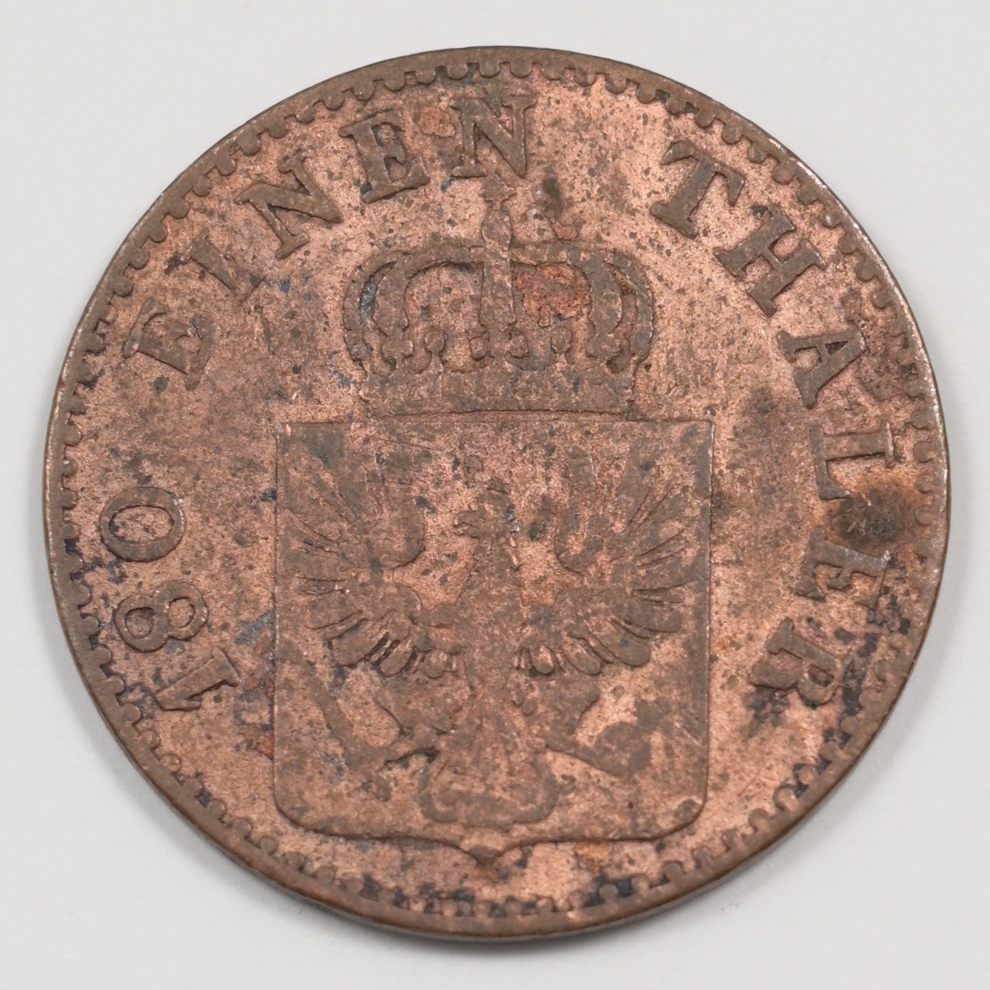 Prussia (German States) 1853-A Frederick William IV 2 Pfenninge P904209 Prussia (German States) 1853-A Frederick William IV 2 Pfenninge P904209