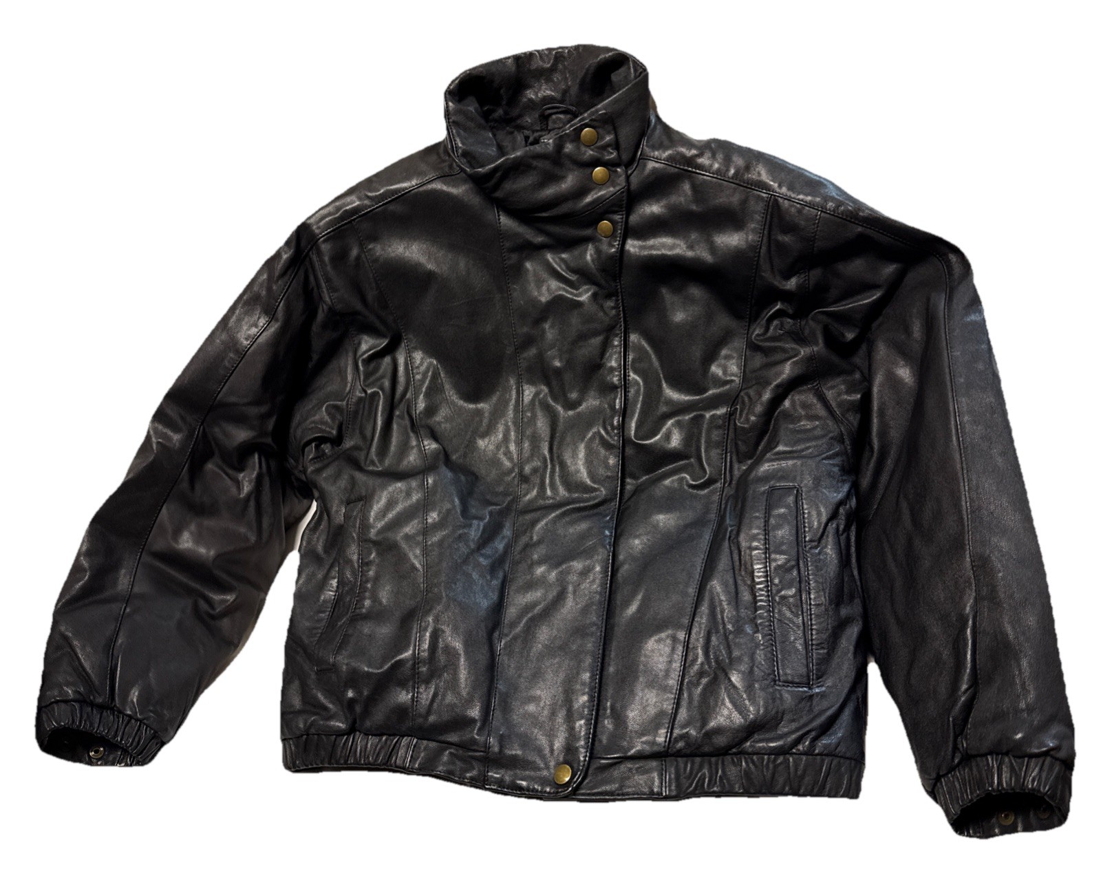 VTG 80s 90s Eddie Bauer Women’s Small leather goose down motorcycle jacket VTG 80s 90s Eddie Bauer Women’s Small leather goose down motorcycle jacket