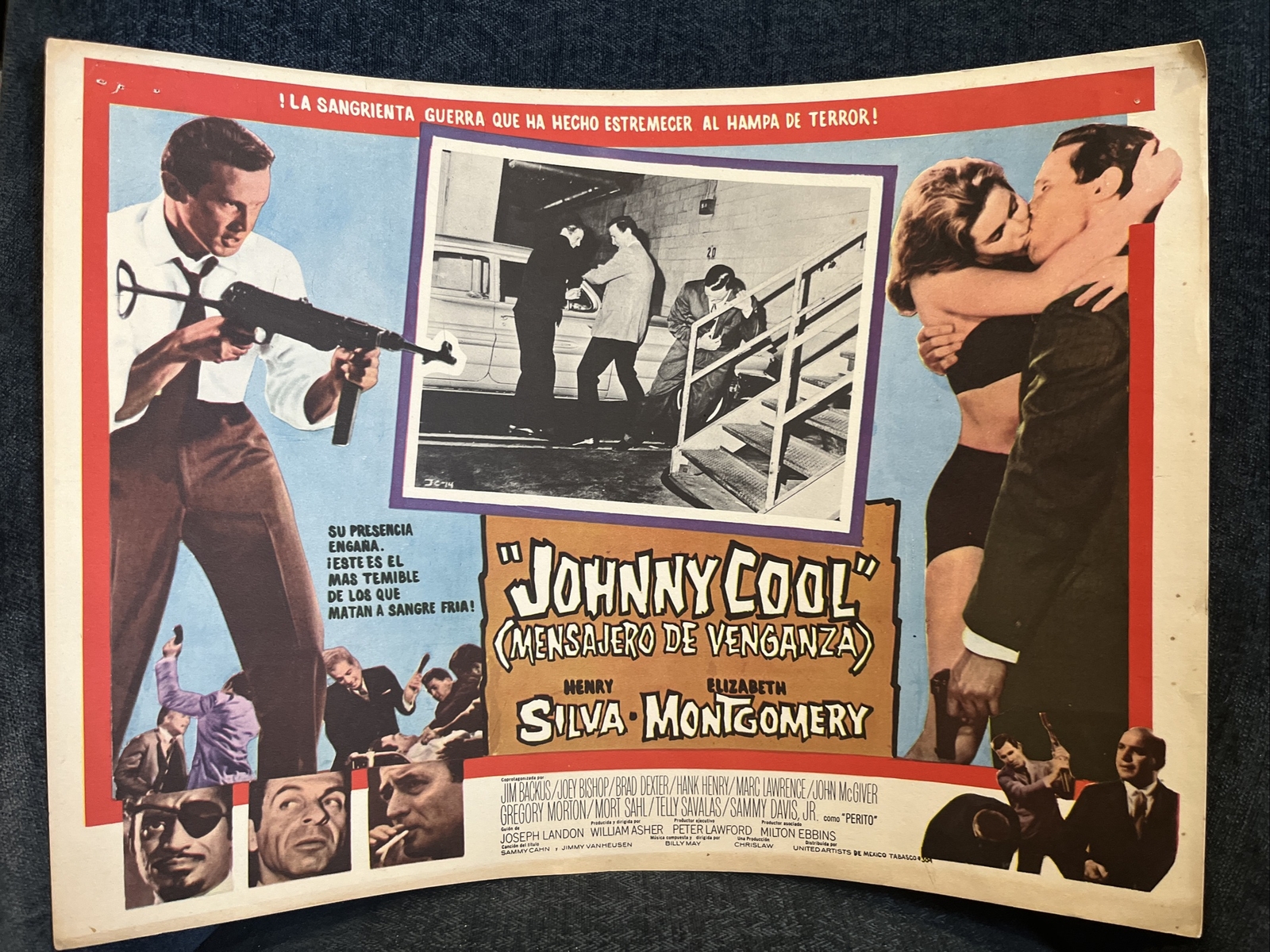 JOHNNY COOL Original 1963 Poster- Henry Silva & Elizabeth Montgomery 17x12.5 SPA JOHNNY COOL Original 1963 Poster- Henry Silva & Elizabeth Montgomery 17x12.5 SPA