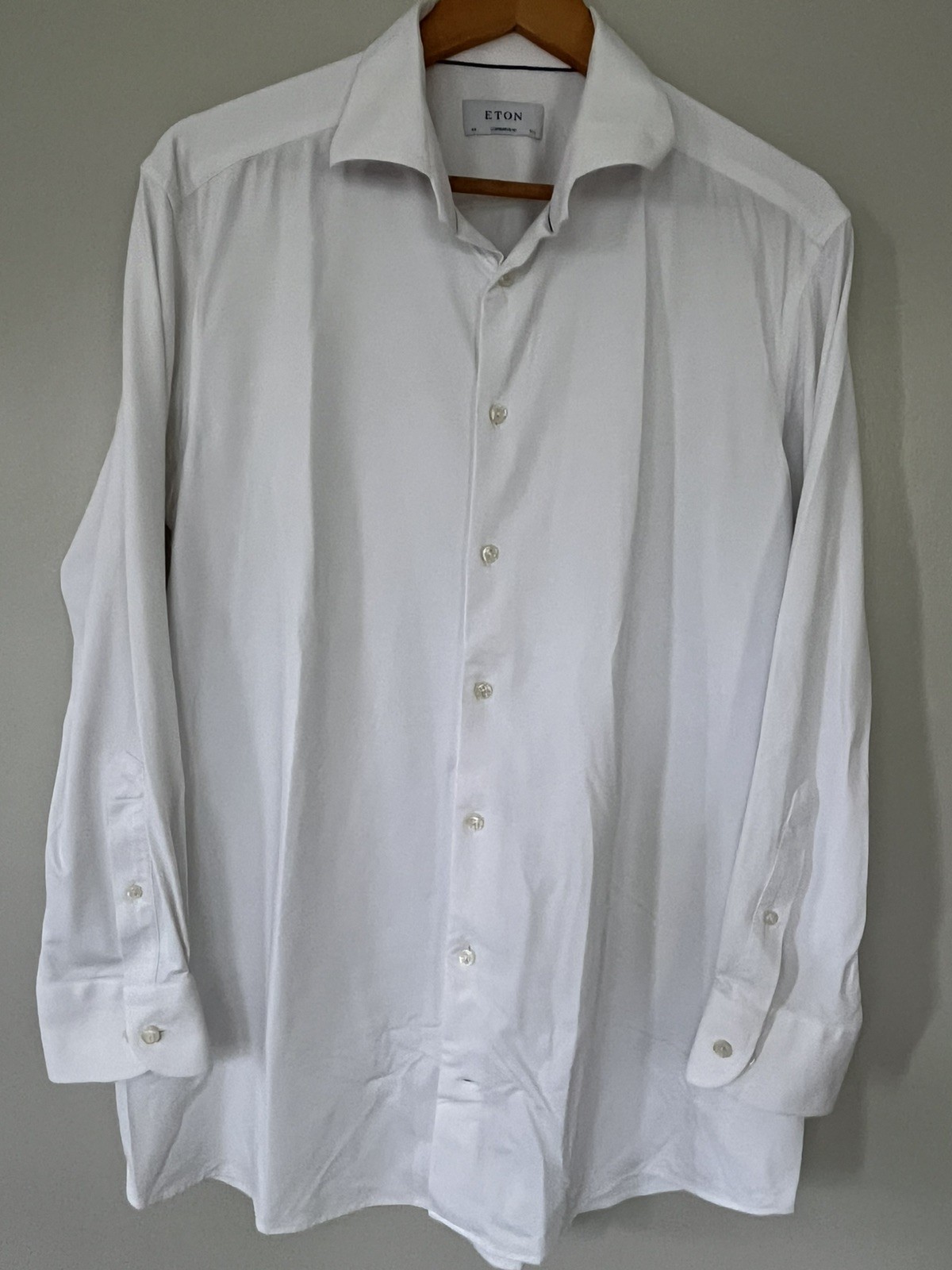 Eton Shirt Mens 17.5 44 White Slim Fit Performance Stretch Long Sleeve Romania Eton Shirt Mens 17.5 44 White Slim Fit Performance Stretch Long Sleeve Romania