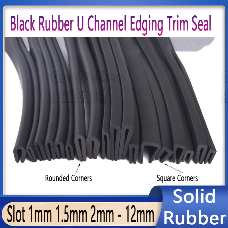 Black Rubber U Channel Edging Trim Seal Door Window Edge Protector Strip U-shape