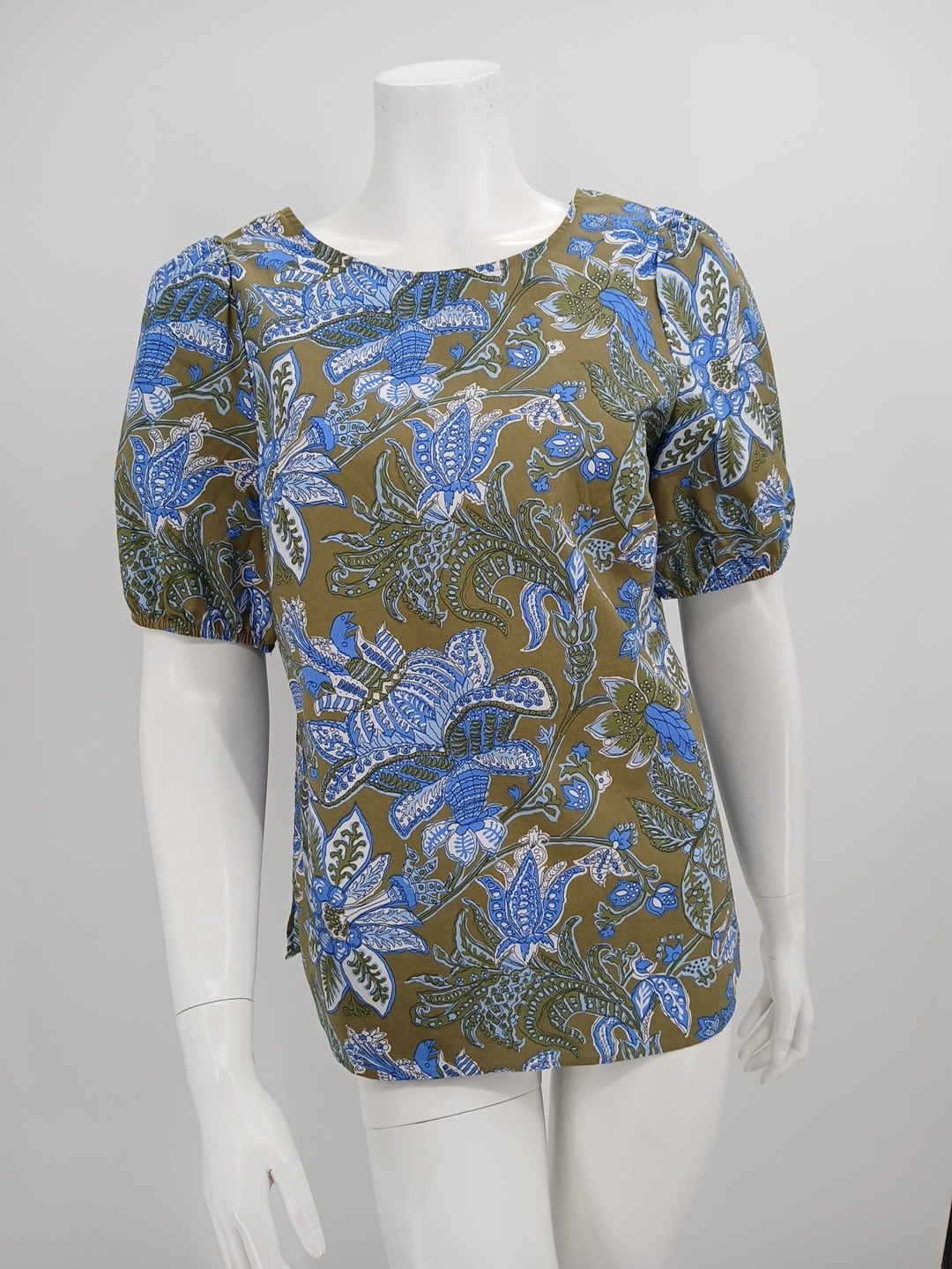 Talbots Tie Back Lively Top Balloon Sleeve 100% Cotton Size S Floral Multicolor Talbots Tie Back Lively Top Balloon Sleeve 100% Cotton Size S Floral Multicolor