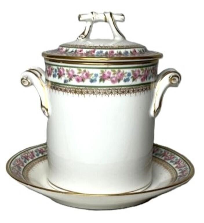 GDA Limoges Porcelain Jar & Plate 6 in GDA Limoges Porcelain Jar & Plate 6 in