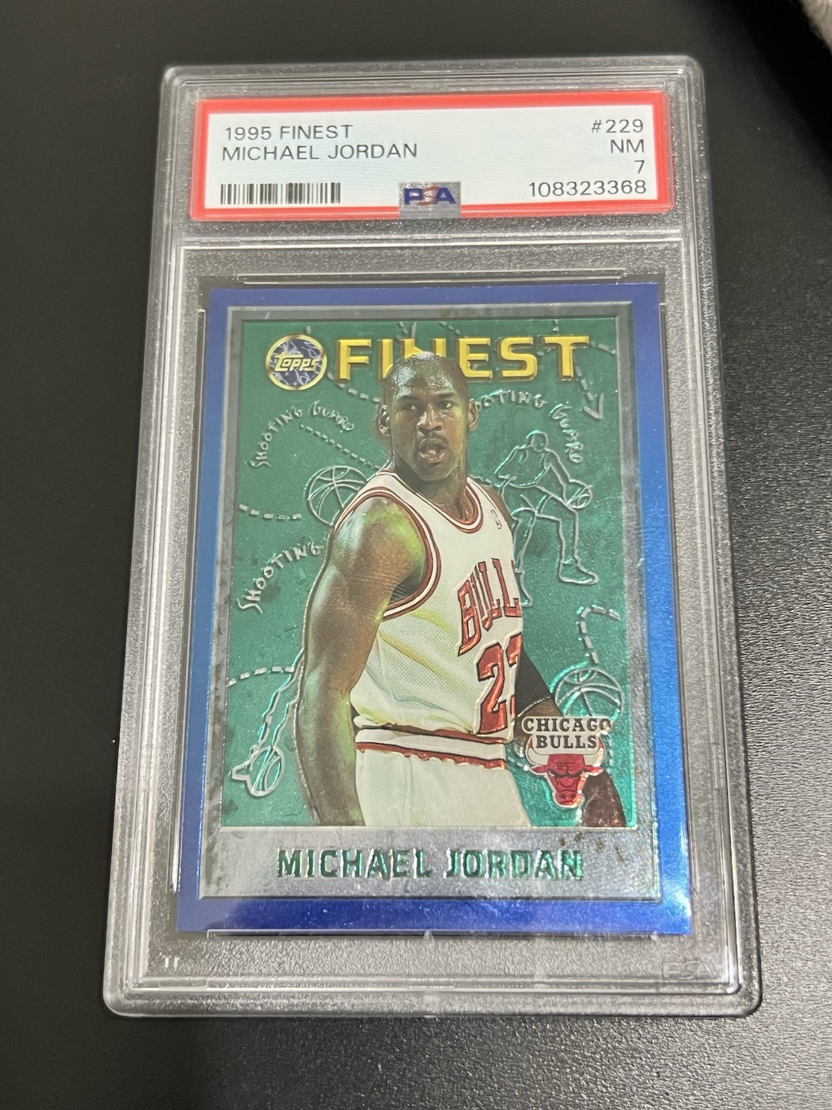 1995 Topps Finest no Coating #229 Michael Jordan Chicago Bulls HOF PSA 7 NM 1995 Topps Finest no Coating #229 Michael Jordan Chicago Bulls HOF PSA 7 NM