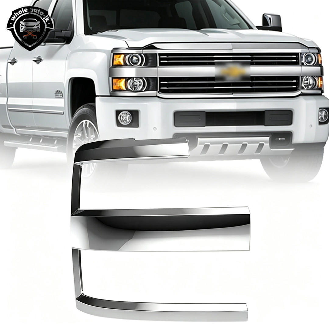 Right Chrome Headlight Trim Bezel for 2015-2019 Chevy Silverado 2500 3500HD RH