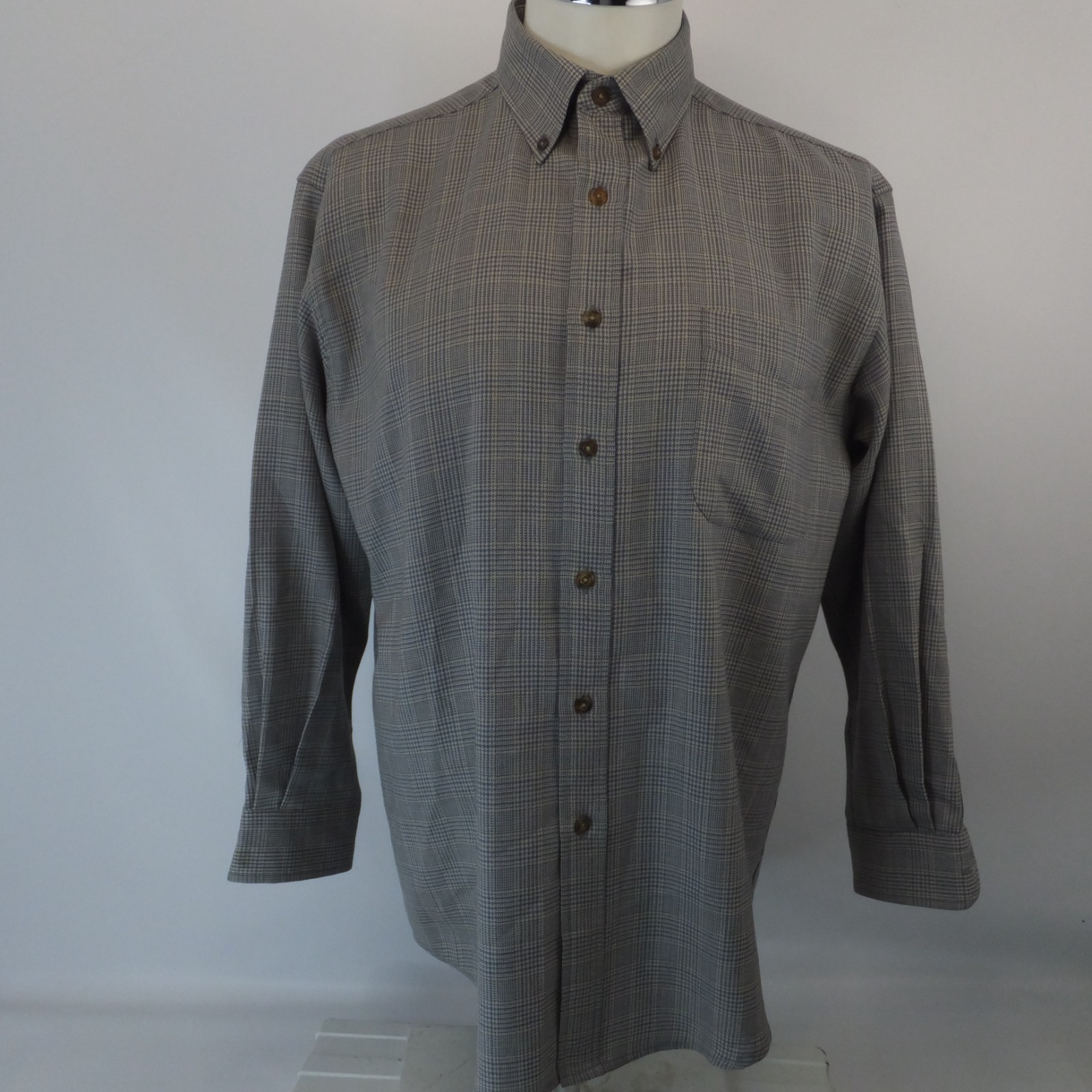 Vintage Sir Pendleton Virgin Wool Button Down Shirt Men\'s M Plaid Houndstooth Vintage Sir Pendleton Virgin Wool Button Down Shirt Men\'s M Plaid Houndstooth