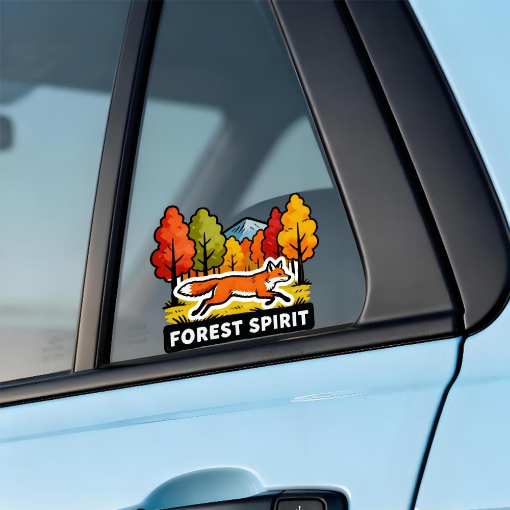 Custom Forest Spirit Fox Sticker Autumn Forest Decor Decal for Laptops Cars